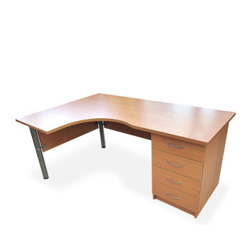 Darbo stalas su stalčių bloku, kampinis (kairinis), m-st2-L-mkojos-sb, 1750x1150x740h
