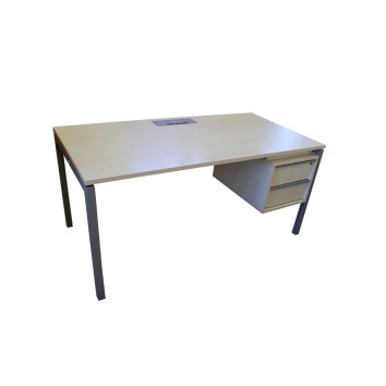 Darbo stalas su stalčiais ir priestaliu, tiesus ND-ST-532, 1400x800/600x740 beržas